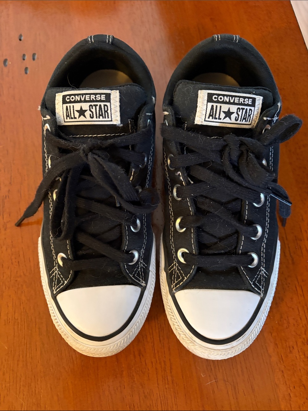 Converse All-Star, black low top sneakers, kids size 4